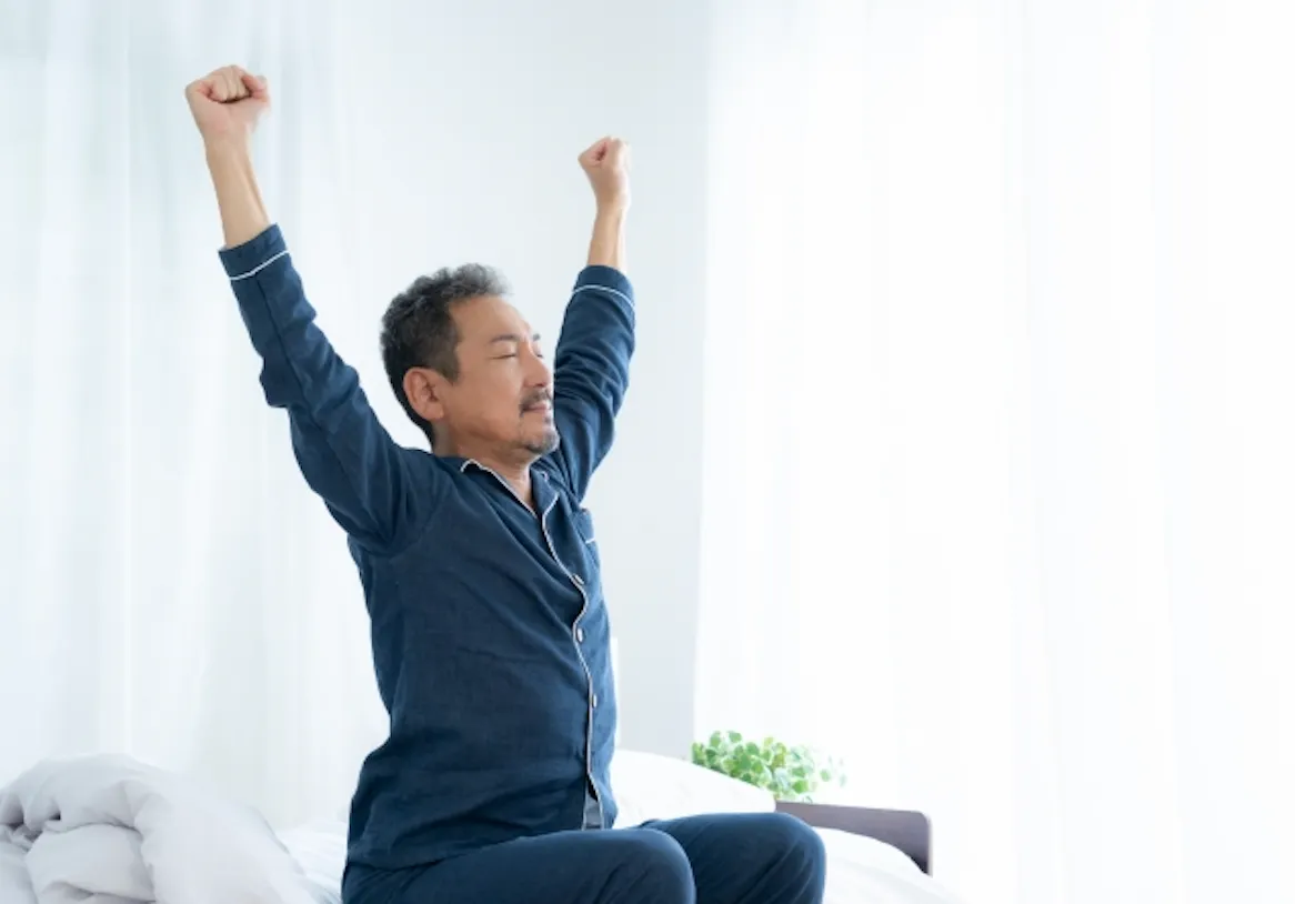 朝のストレッチ