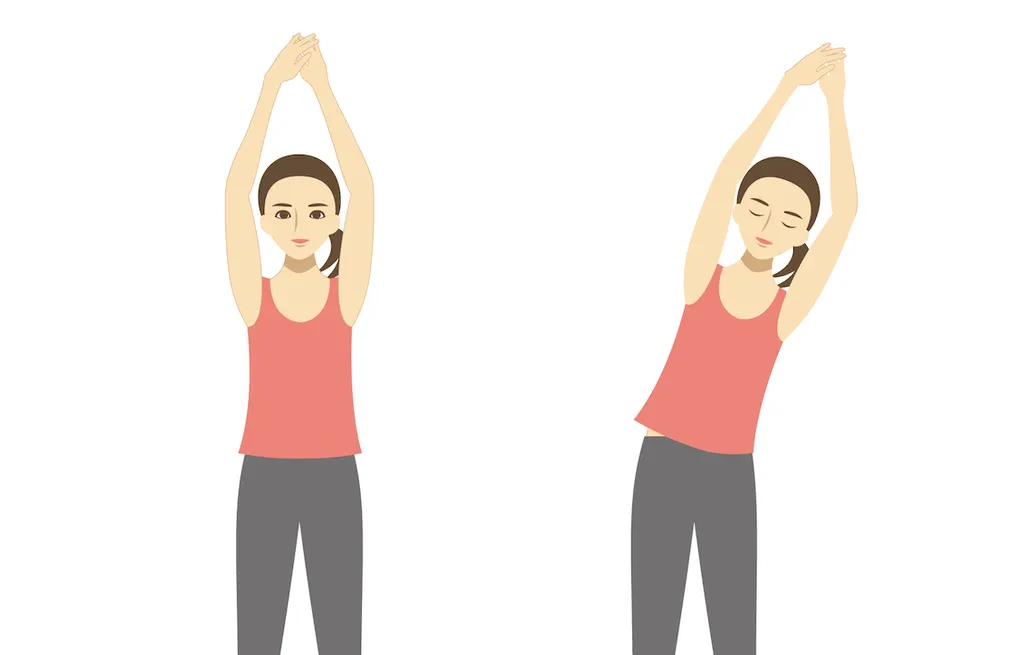 朝のストレッチ