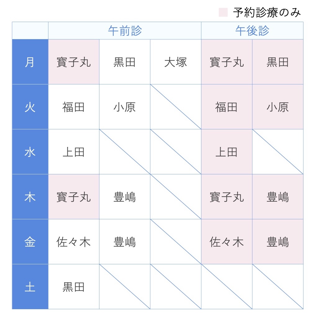 24年3月 外来担当医表